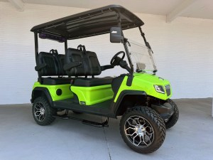 Lime Green  Evolution Maverick Forward Facing Golf Cart 01